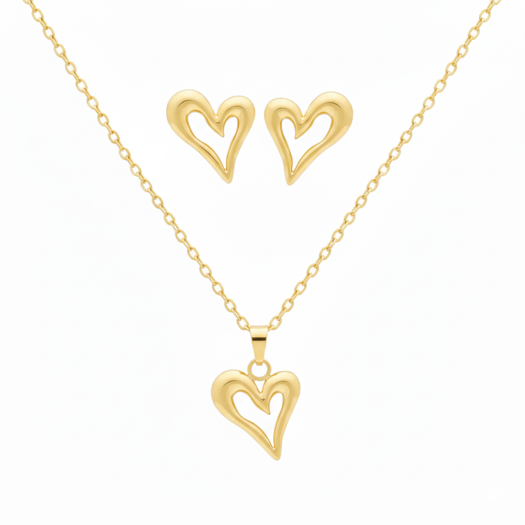 Triple Heart Pendant Set