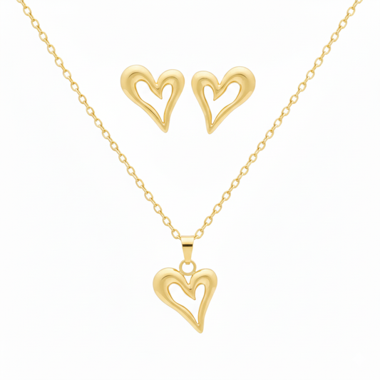 Triple Heart Pendant Set