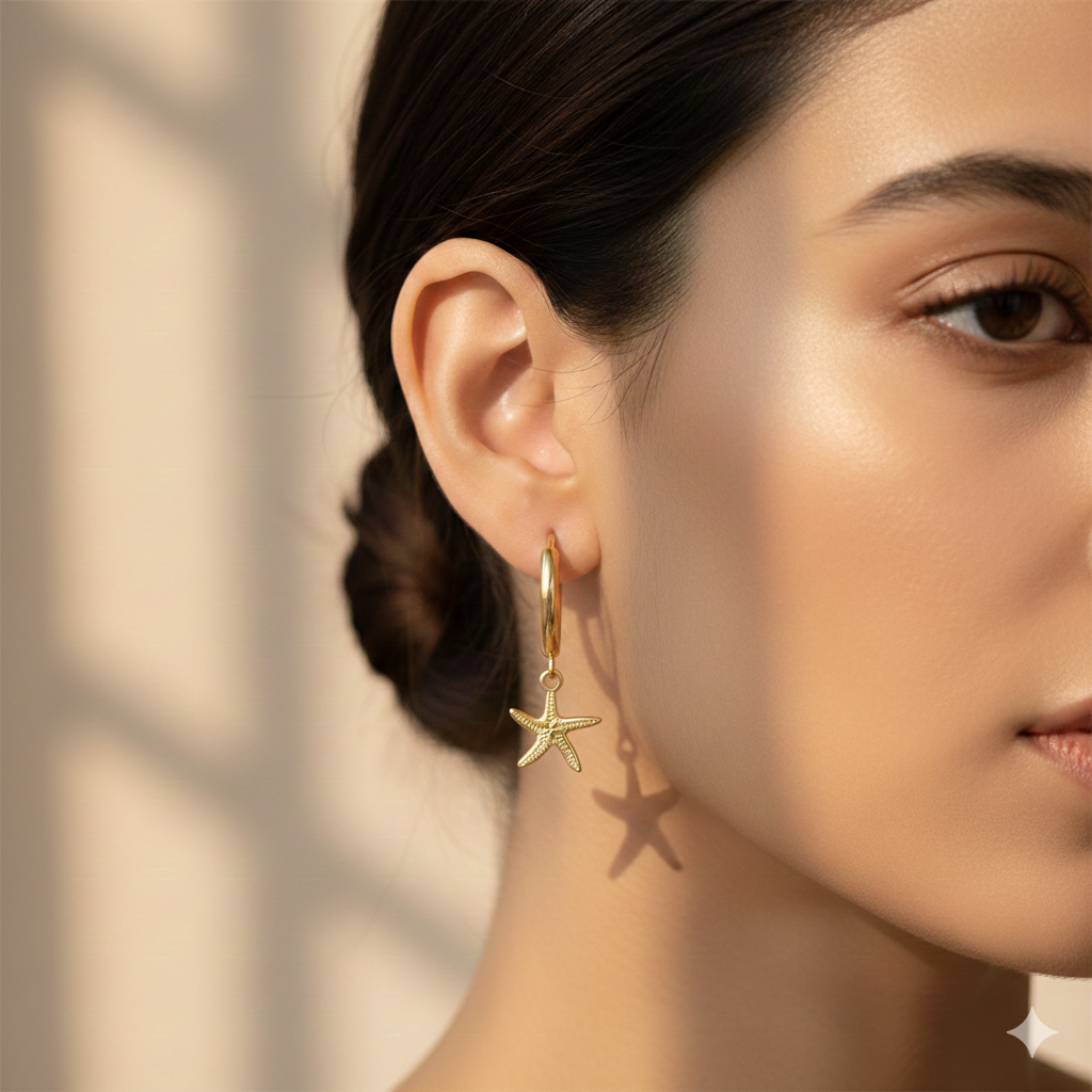 Starfish Hoop Earrings