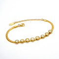 Dazzling Zirconia Gold Snake Chain Bracelet