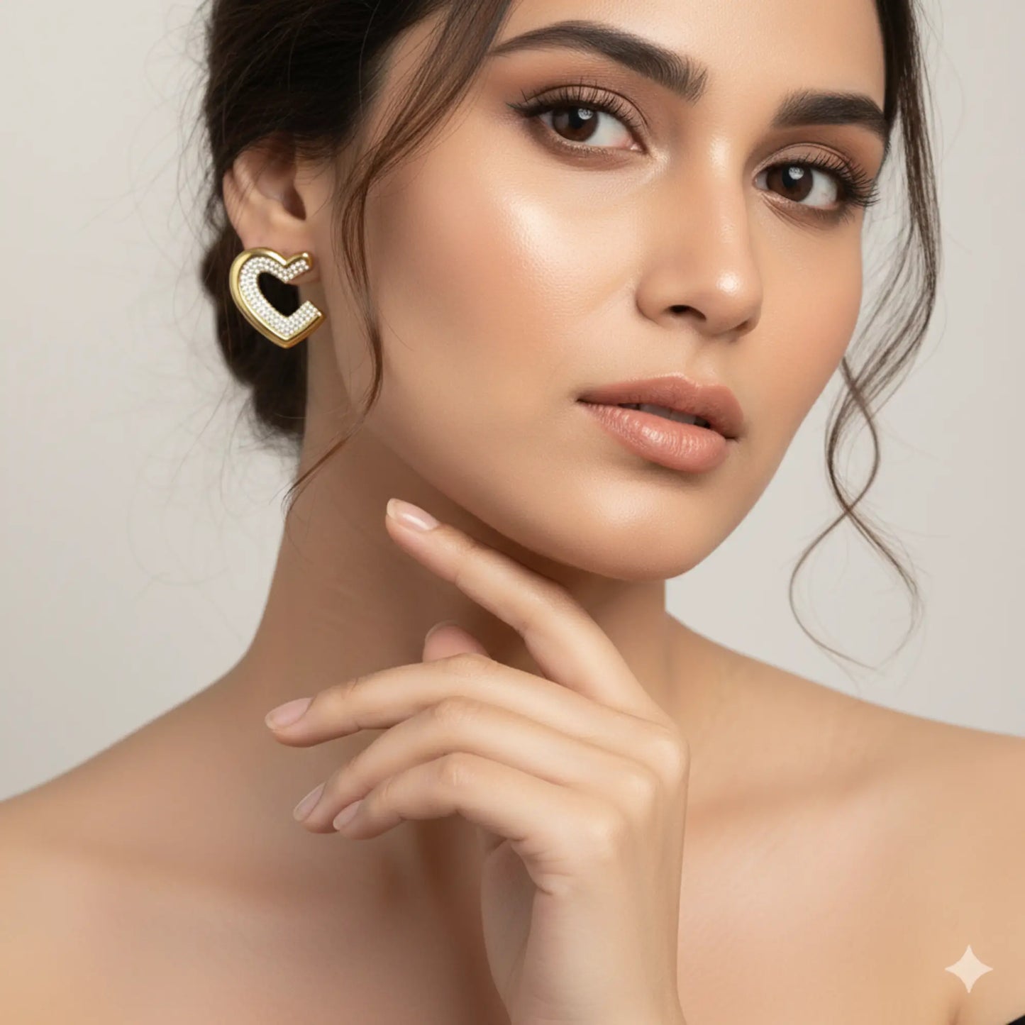 Aura Open-Hearts Earrings-Seller- 18K Gold Plated Anti-Tarnish Minimalistic Demifine Jewelry by Chrystic Jewels