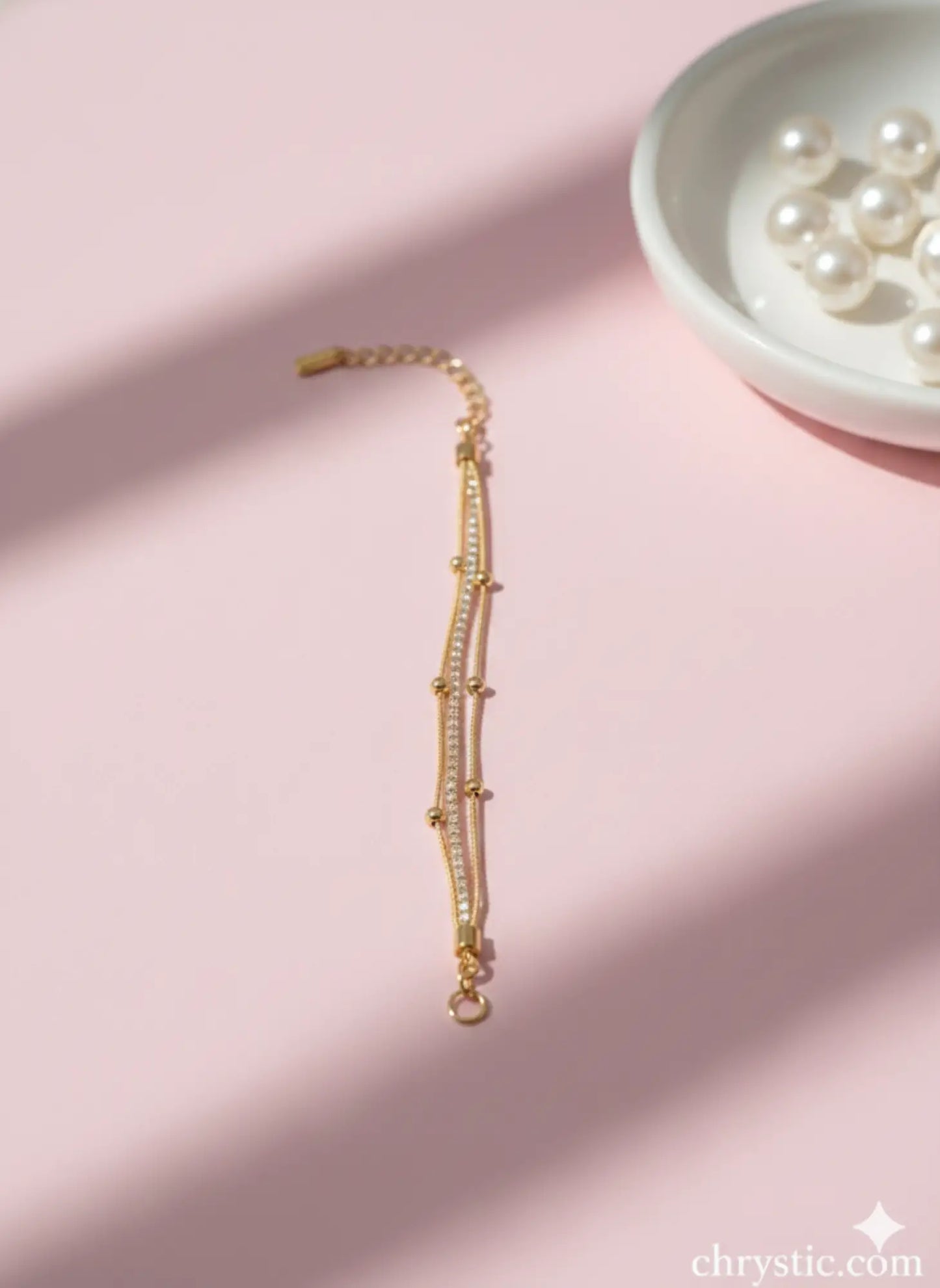 The Trinity Bracelet-Bracelets- 18K Gold Plated Anti-Tarnish Minimalistic Demifine Jewelry by Chrystic Jewels