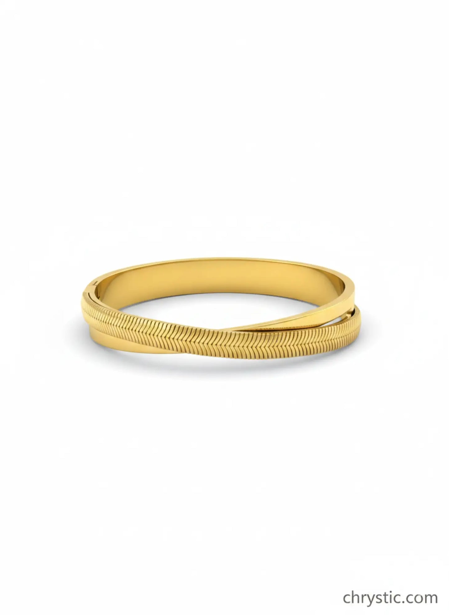 Serene Twist Bangle Bracelet-Seller- 18K Gold Plated Anti-Tarnish Minimalistic Demifine Jewelry by Chrystic Jewels