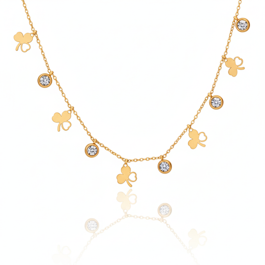 Leaf Stone Charm Necklace