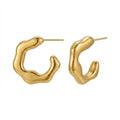 Golden Wave Hoops Earrings