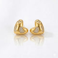 Golden Radiance Heart Studs Earrings