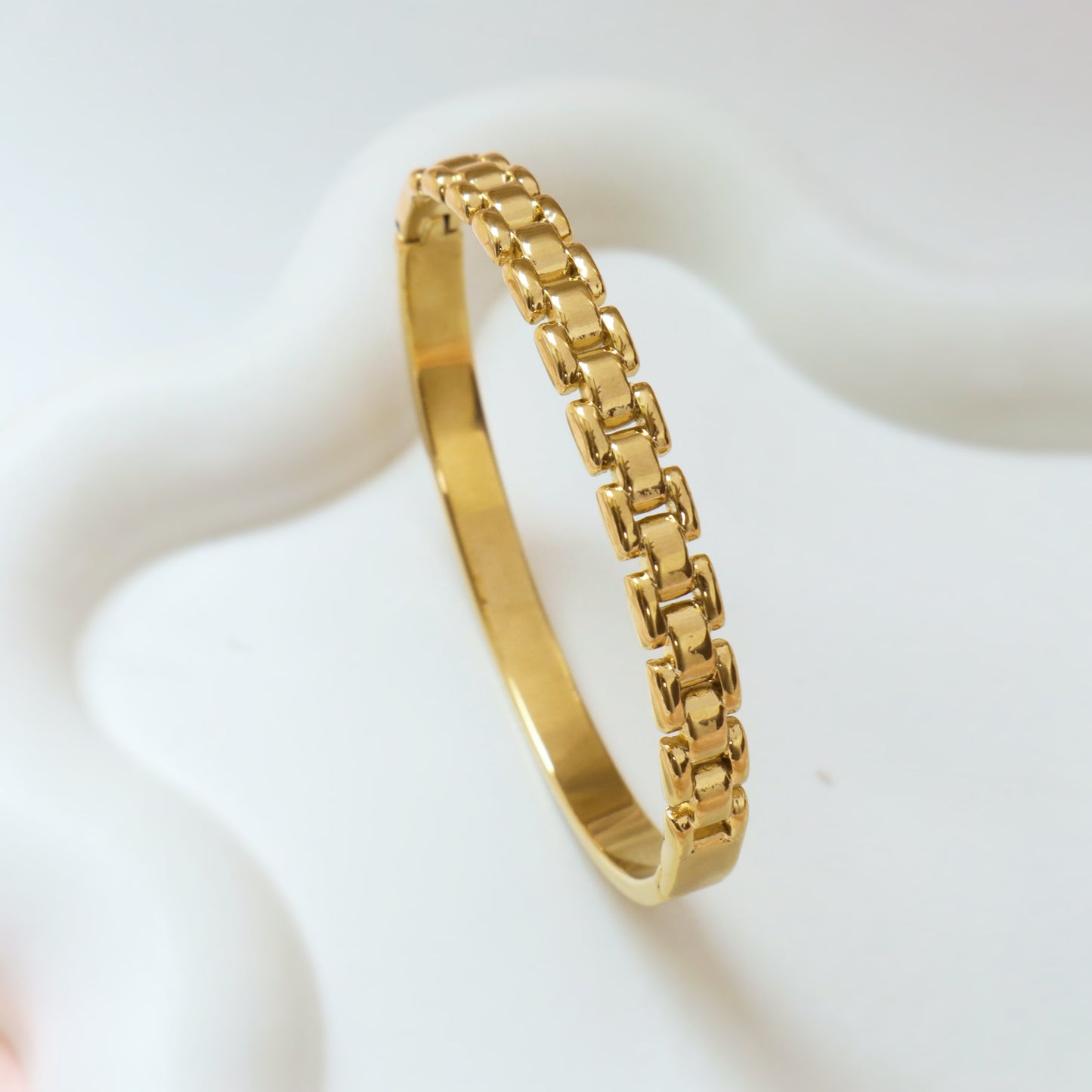 Sculpted Watchstyle Cuff Bracelet