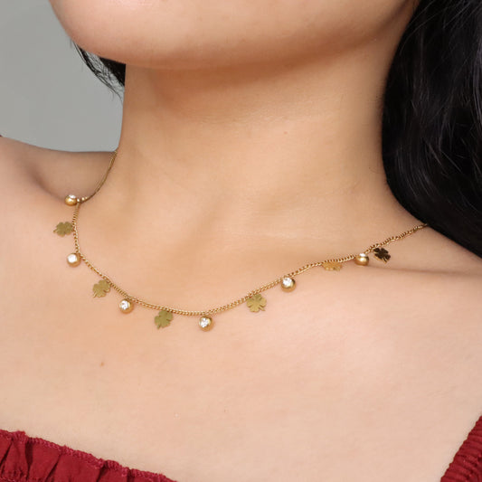 Charm White Stone Trail Necklace