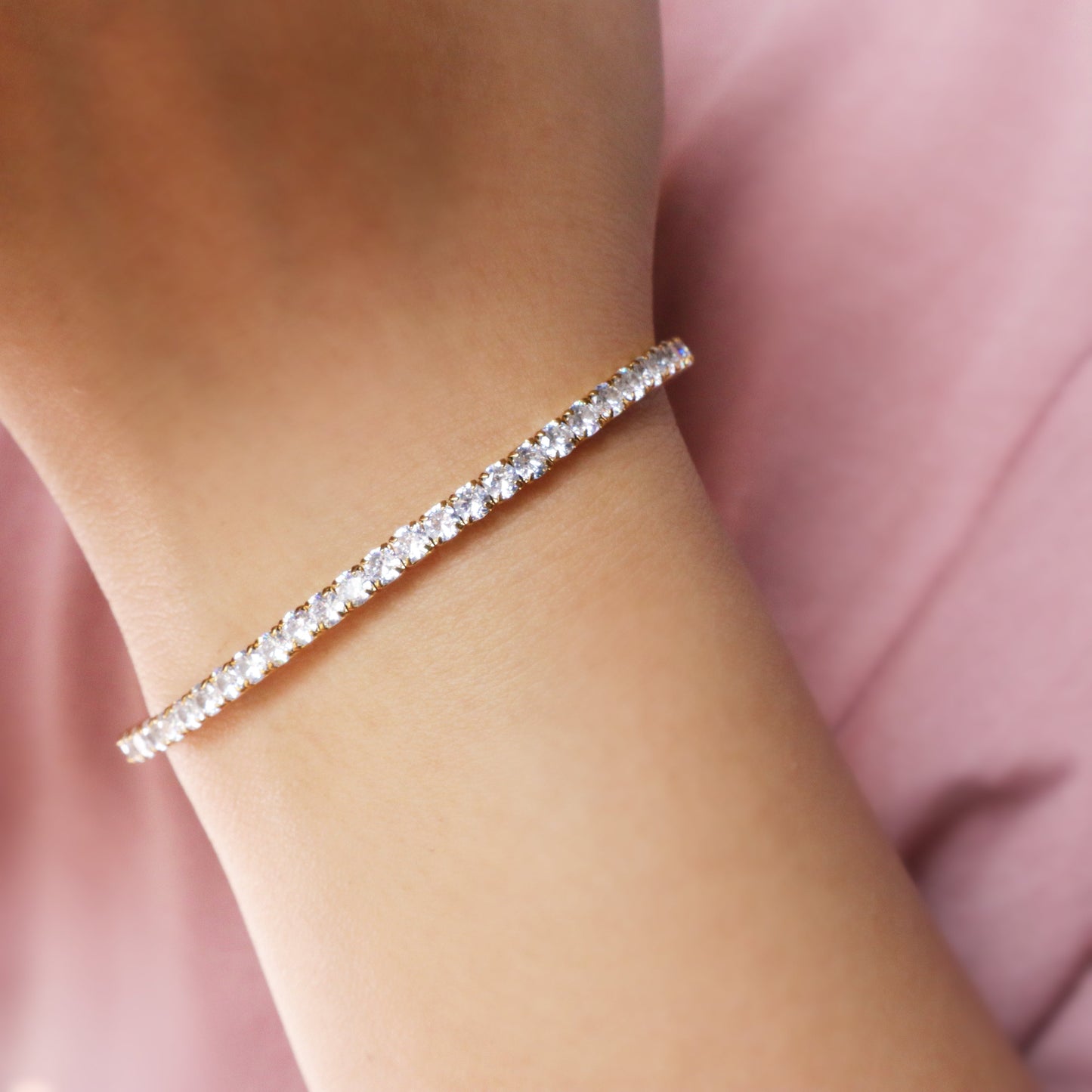 Twilight Sparkling Tennis Cuff Bracelet Single Layer