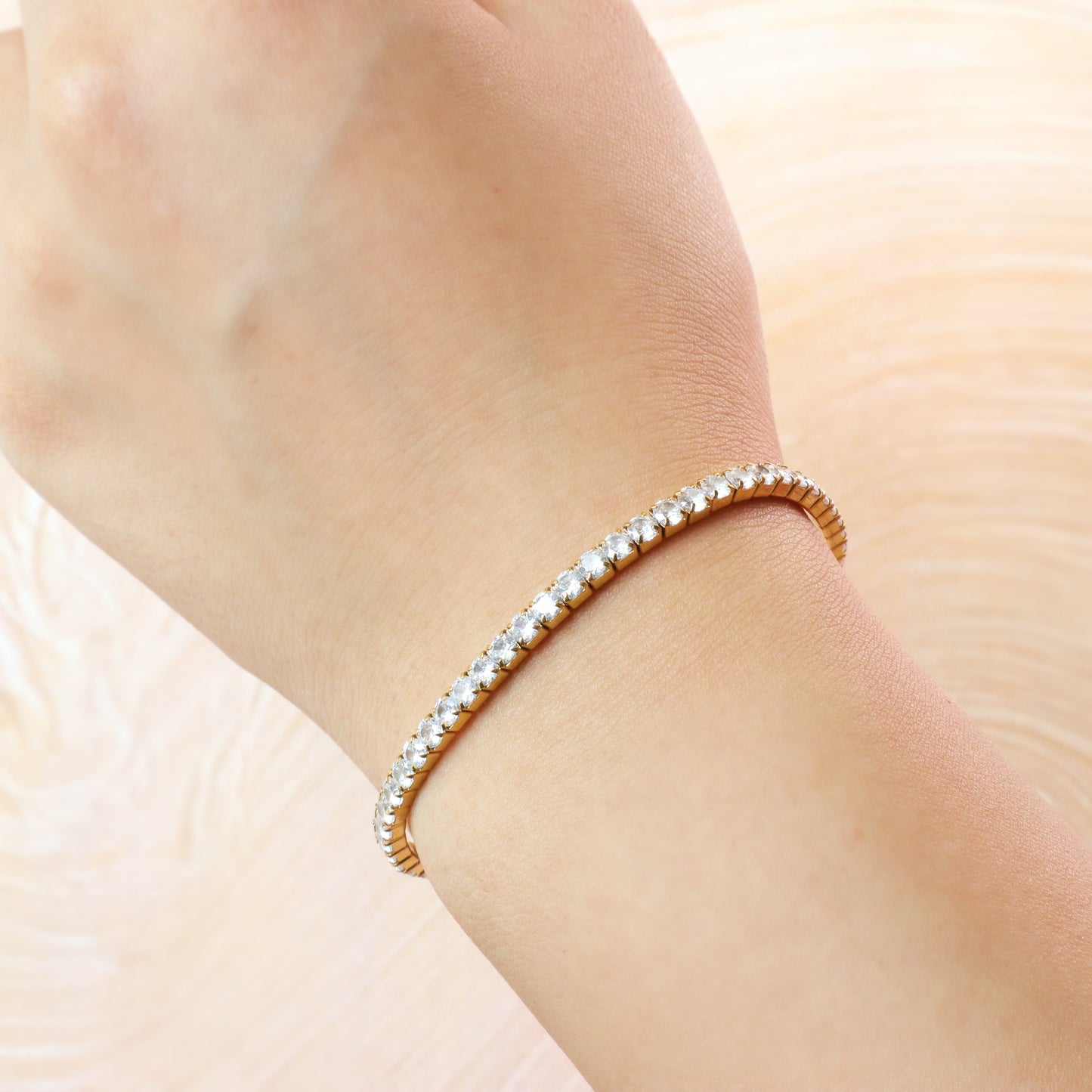 Twilight Sparkling Tennis Cuff Bracelet Single Layer