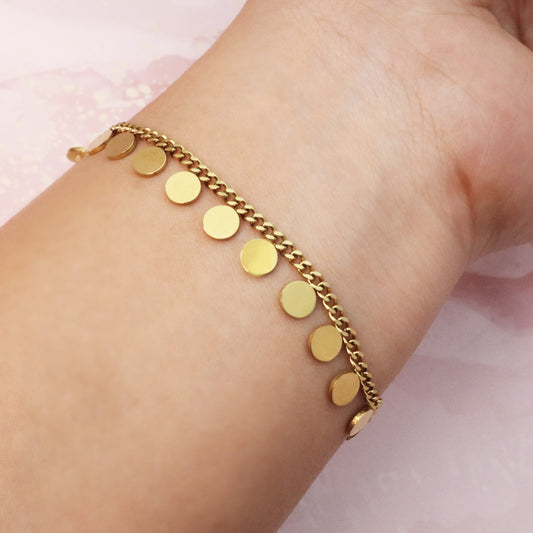 Golden Droplets Charm Bracelet Chain