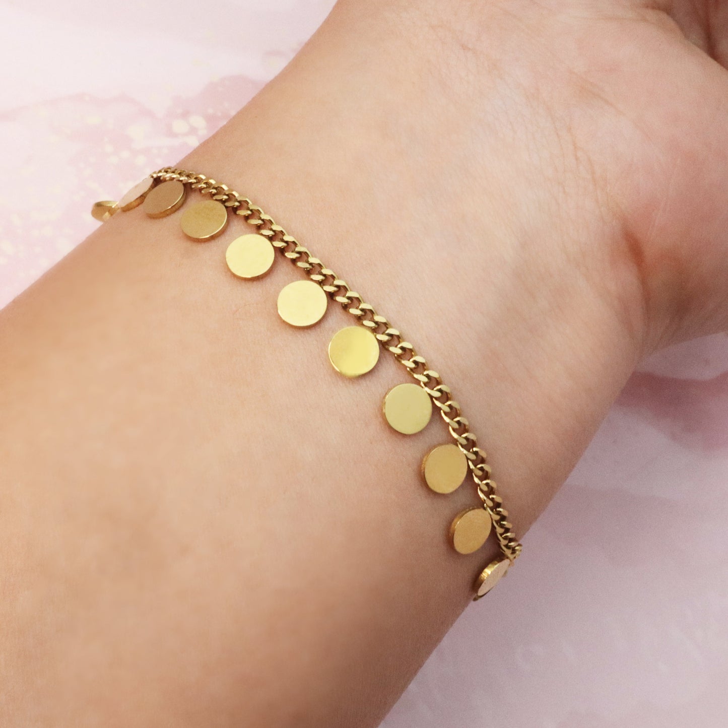 Golden Droplets Charm Bracelet Chain