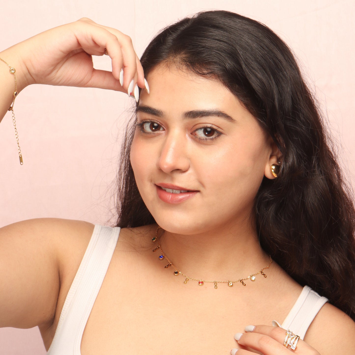 Infinity Charm Multi Color Anti-Tarnish Necklace