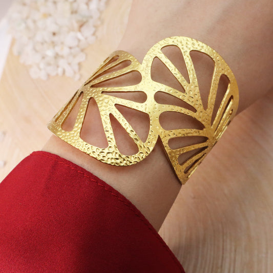 Luxe Leaf Cuff Bracelet