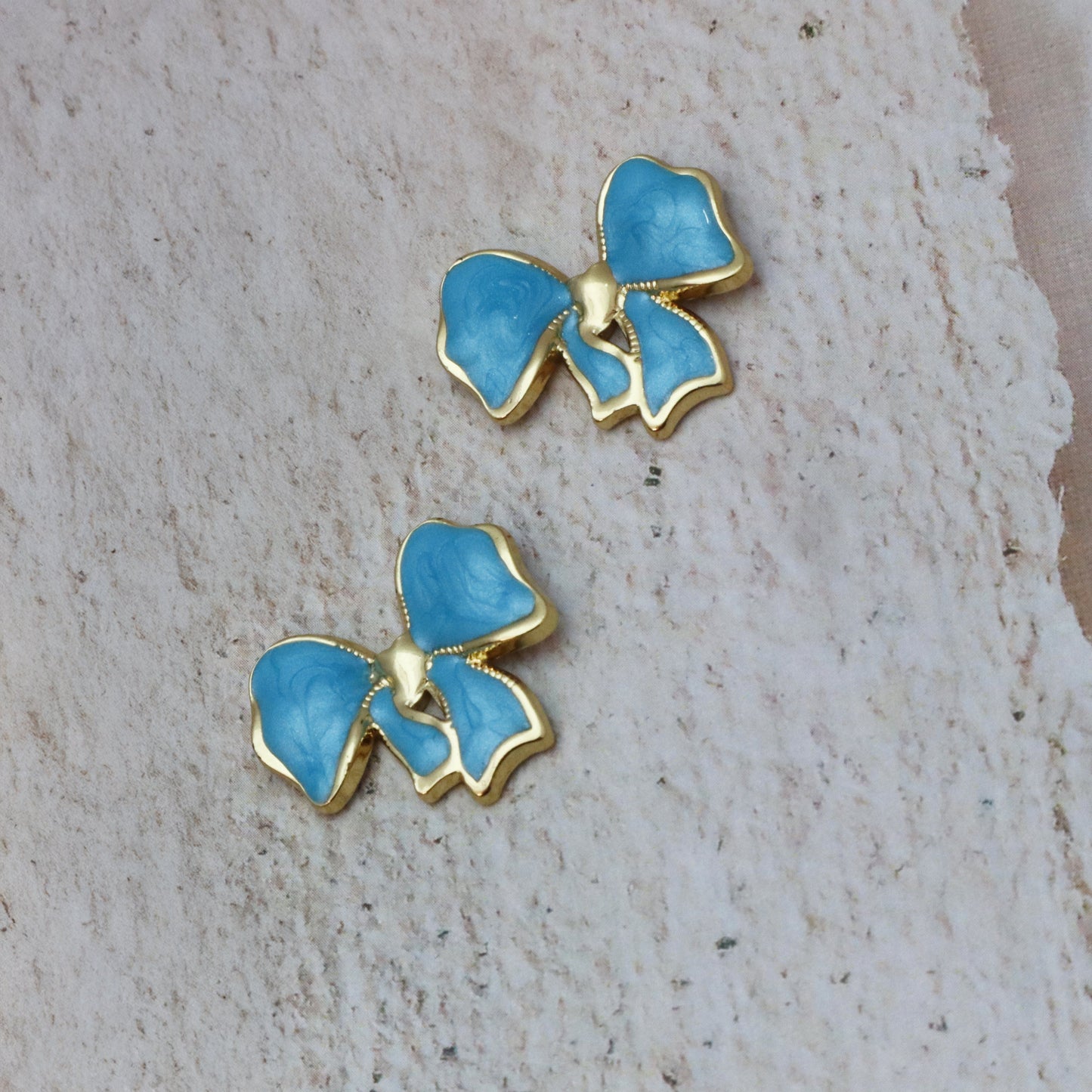Blue Bow Earrings
