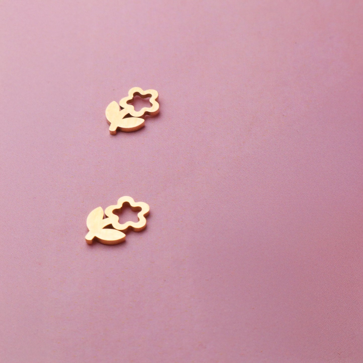 Floral Gold Anti-Tarnish Stud Earrings