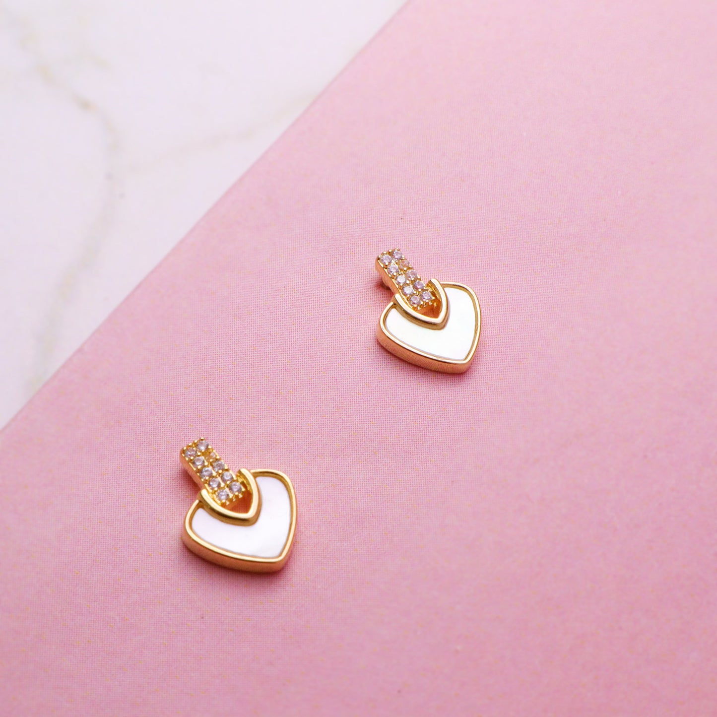 Amore Pavé Heart Studs Earrings