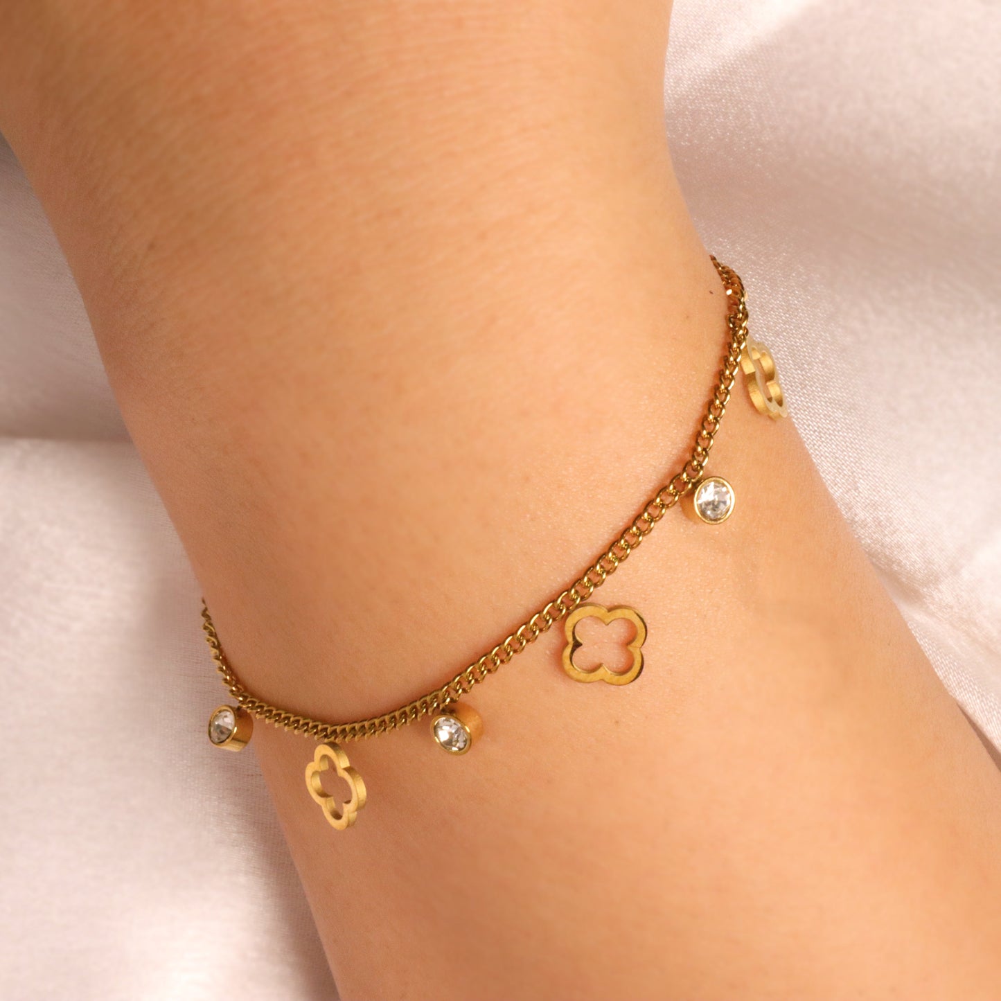 Glimmer & Clover Charm Bracelet Chain