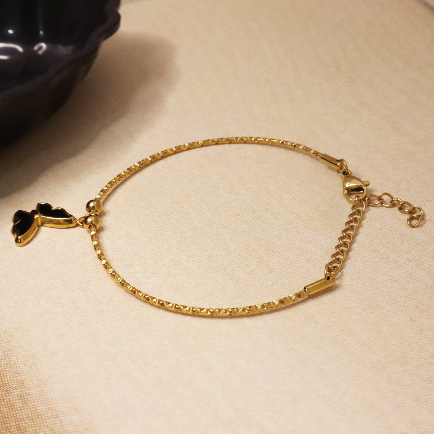 Black Flutter Butterfly Bracelet Chain