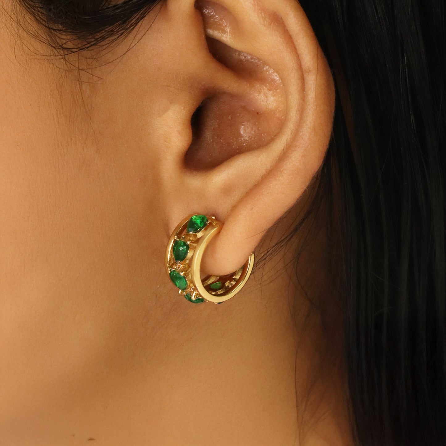 Green Glow Love Earrings