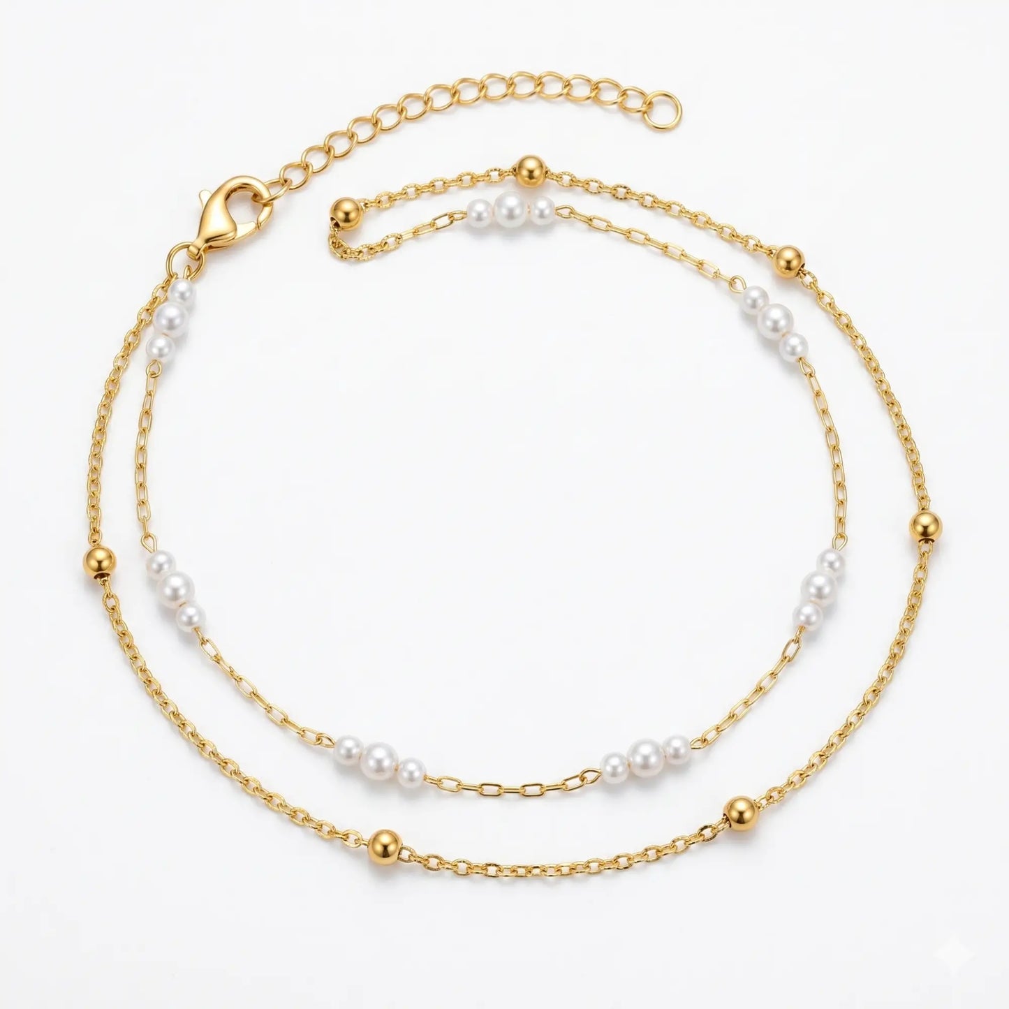 Double Layered Pearl Anklet