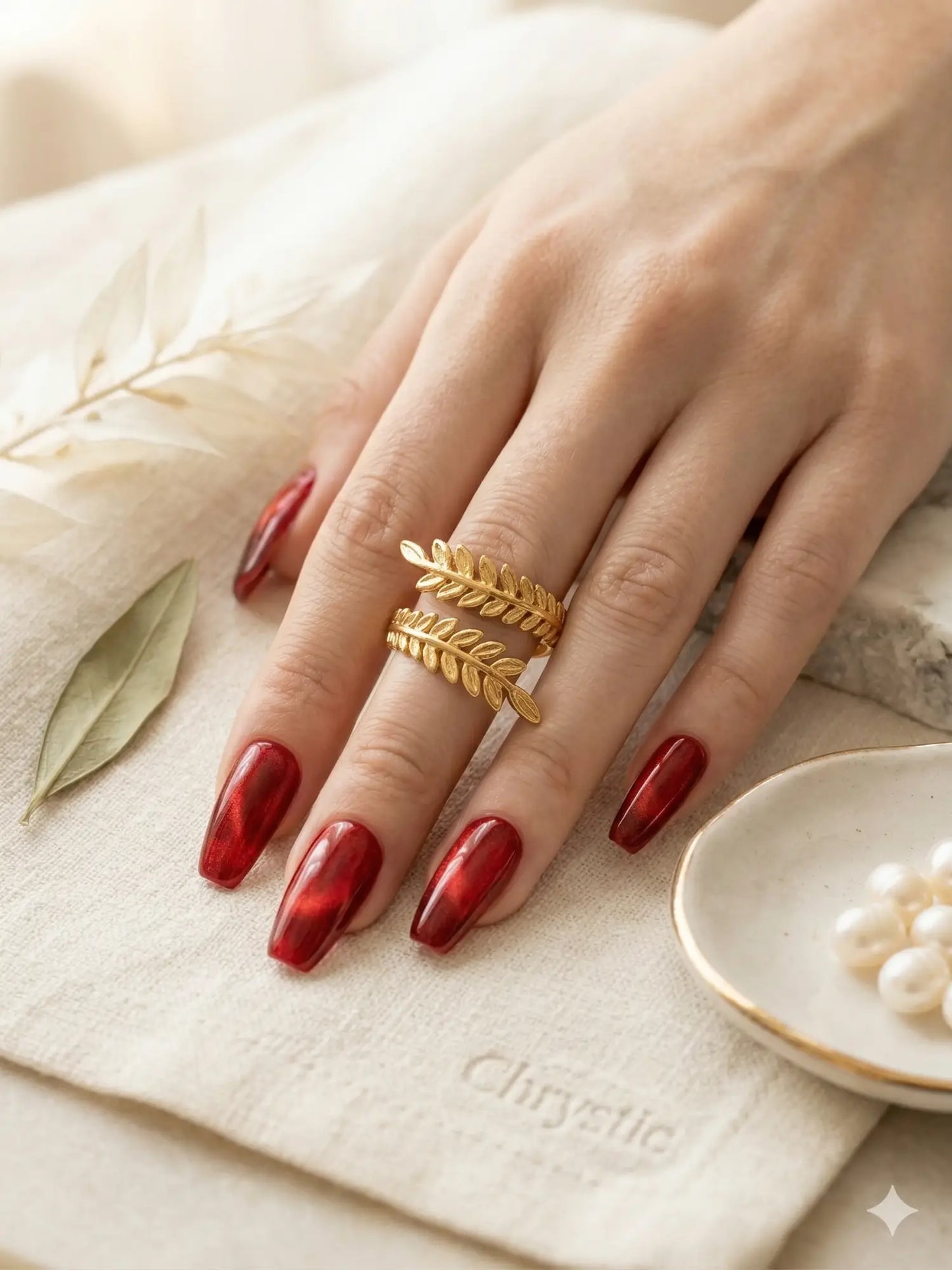 Leaf Statement Wrap Ring