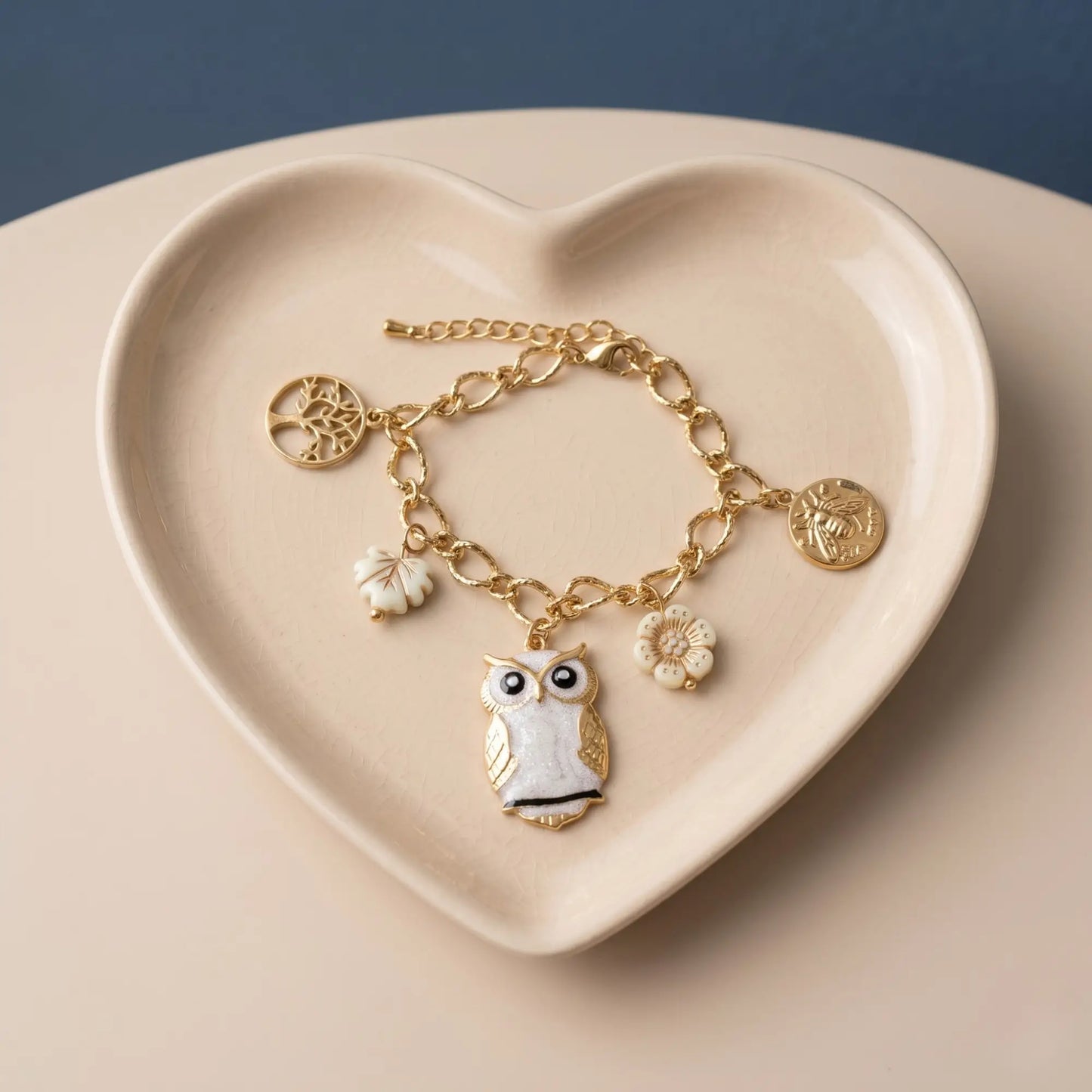 Owl & Bee Motif Link Bracelet Chain