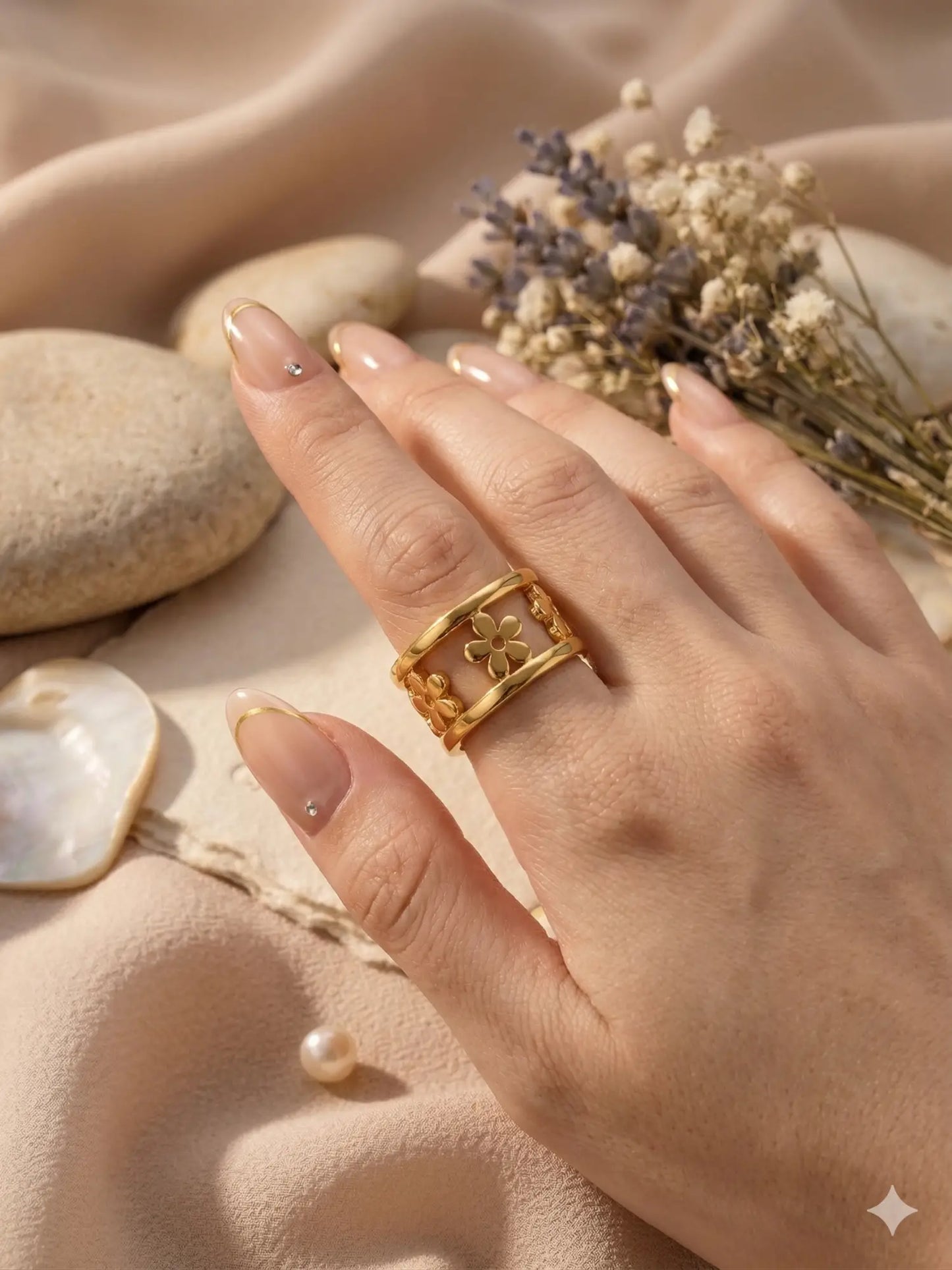 Petal Row Statement Ring