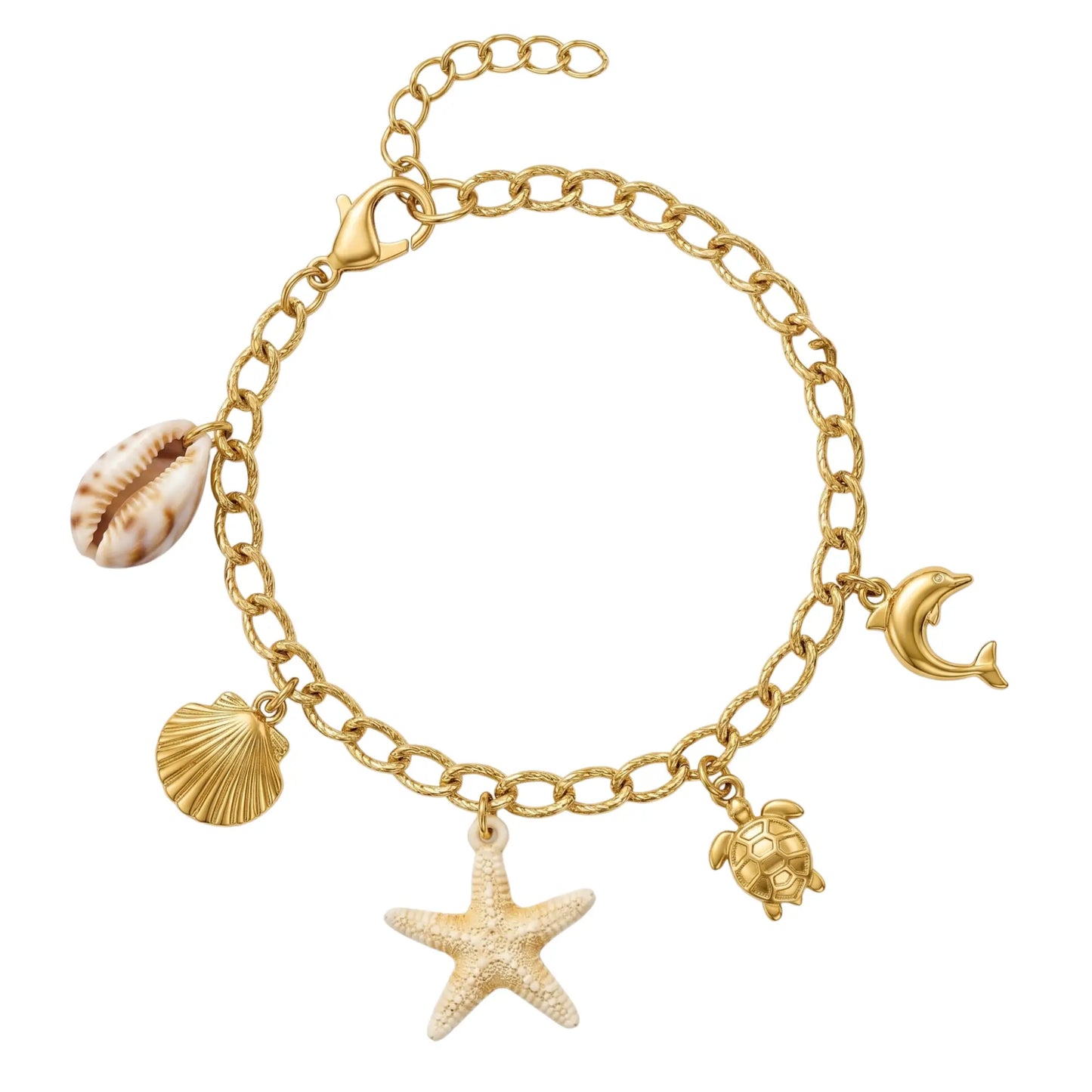 Summer Ocean Beach Charm Bracelet Chain