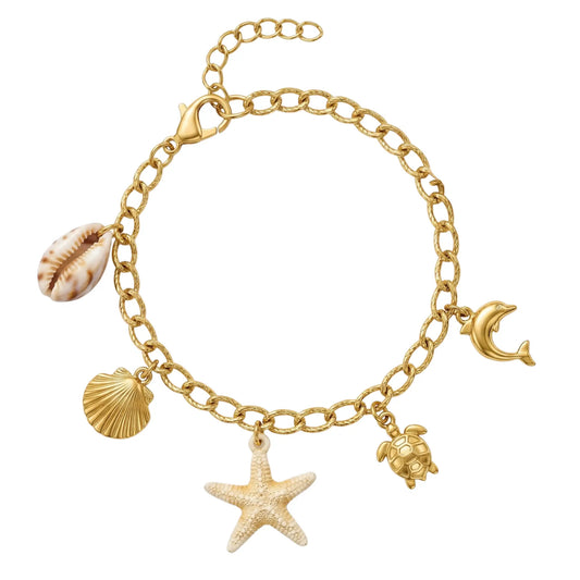 Summer Ocean Beach Charm Bracelet Chain