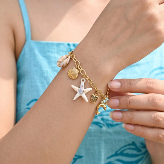 Summer Ocean Beach Charm Bracelet Chain