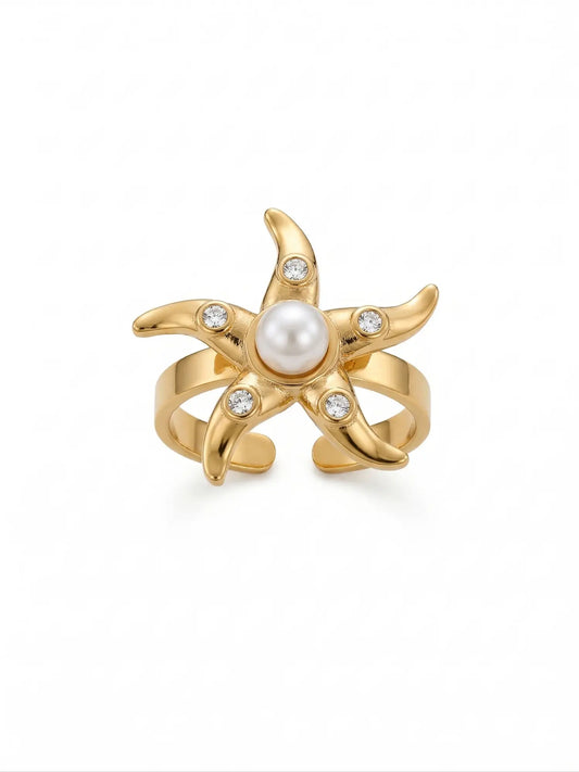 Thalassa Starfish Pearl Beach Ring