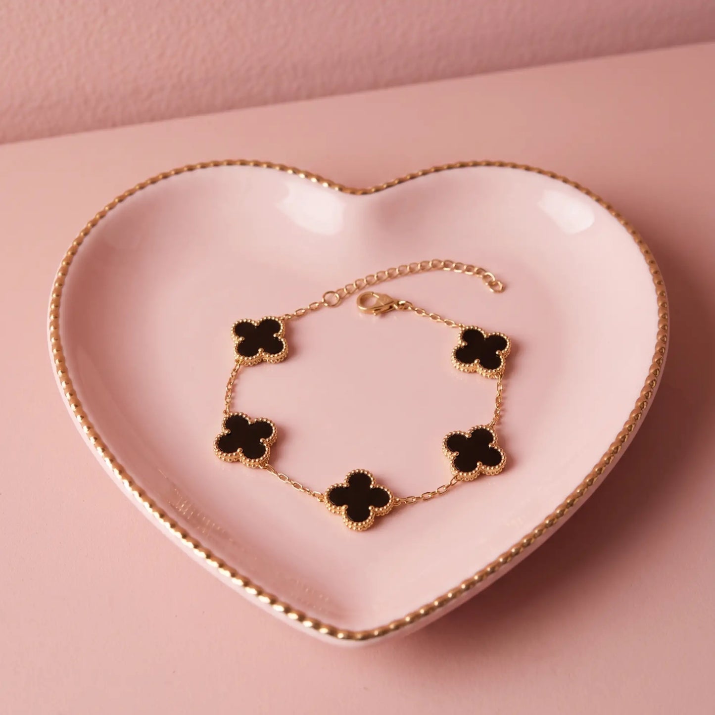 Black Multi Clover Bracelet Chain