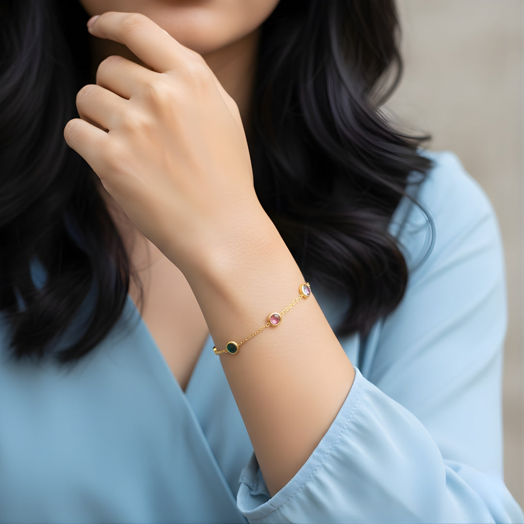 Multi Colour Dots Bracelet Chain