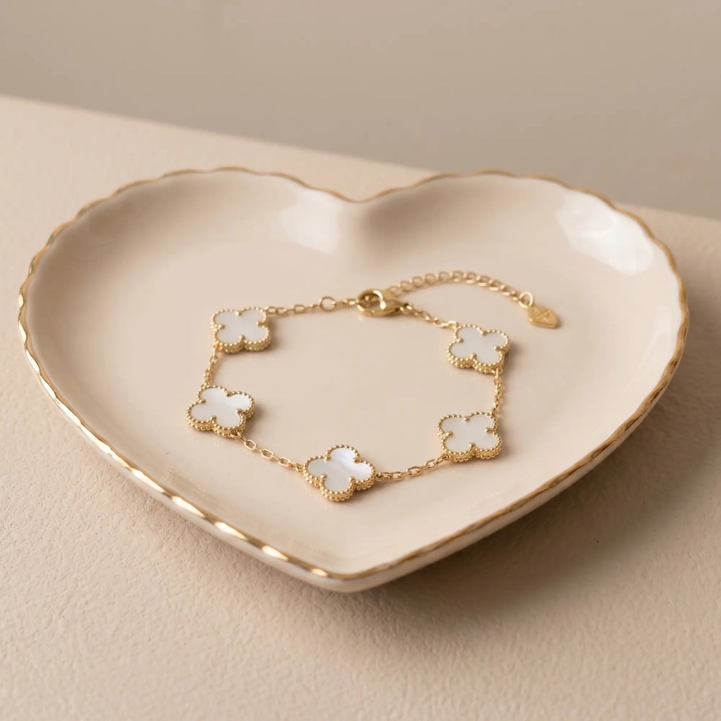 White Multi Clover Bracelet Chain