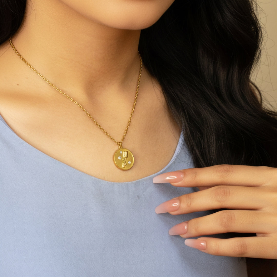 Rosette Coin Necklace