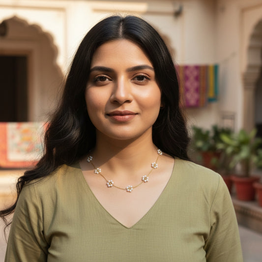 White Floral Necklace