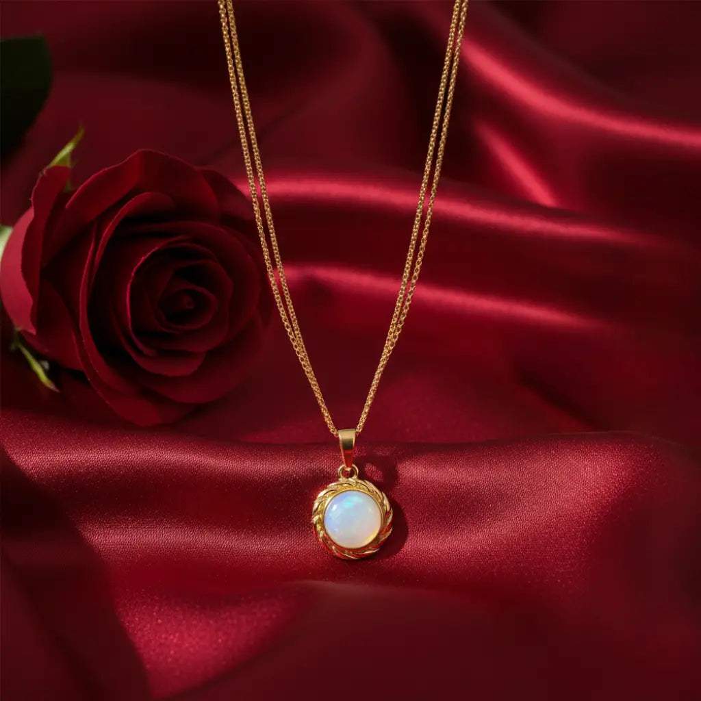 Solara Duo Moon Stone Pendant Chain-Seller- 18K Gold Plated Anti-Tarnish Minimalistic Demifine Jewelry by Chrystic Jewels