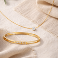 Aurelia Combo- Solitaire Necklace & Bangle Bracelet Set