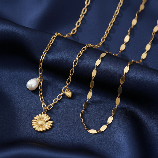 Blooming Sunflower Luxe Neck Chain Combo