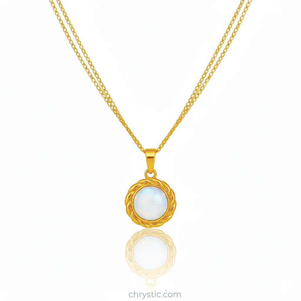Solara Duo Moon Stone Pendant Chain-Seller- 18K Gold Plated Anti-Tarnish Minimalistic Demifine Jewelry by Chrystic Jewels
