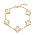 White Multi Clover Bracelet Chain