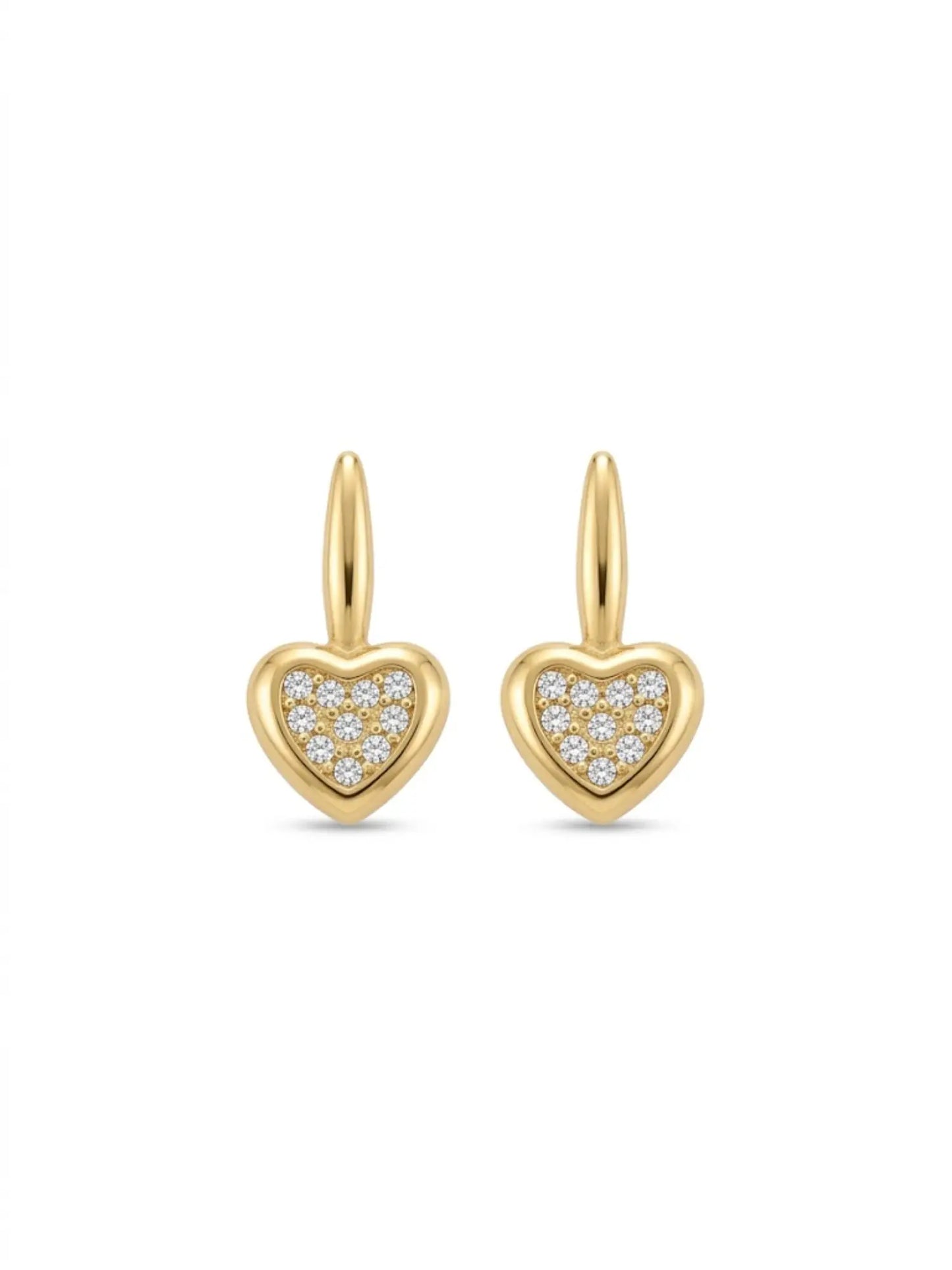 Pavé Heart Drop Earrings