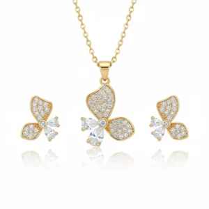 Sparkling Butterfly Anti-Tarnish Pendant Set
