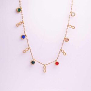 Infinity Charm Multi Color Anti-Tarnish Necklace
