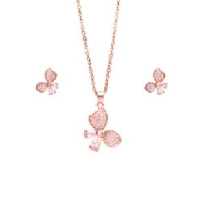 Sparkling Butterfly Anti-Tarnish Pendant Set
