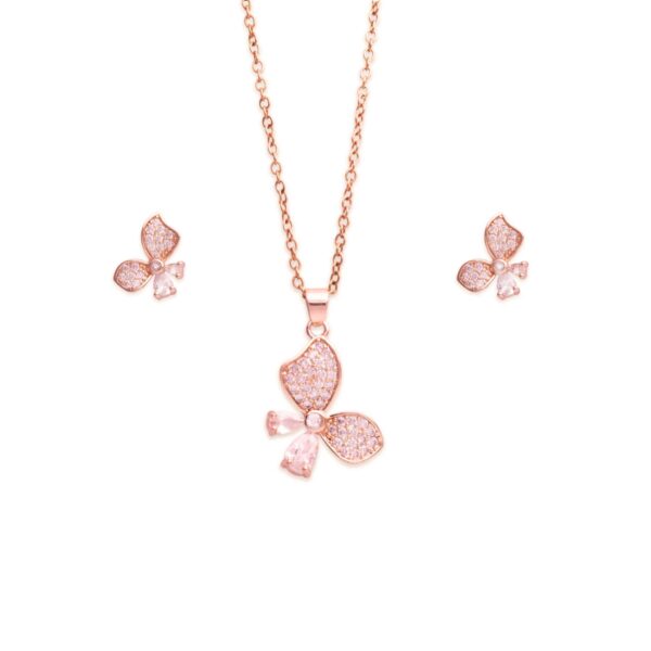 Sparkling Butterfly Anti-Tarnish Pendant Set