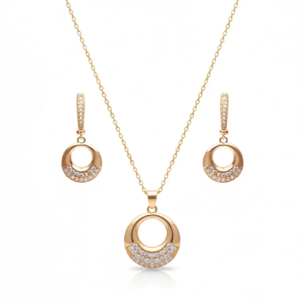 Shimmering Ring Pendant Set